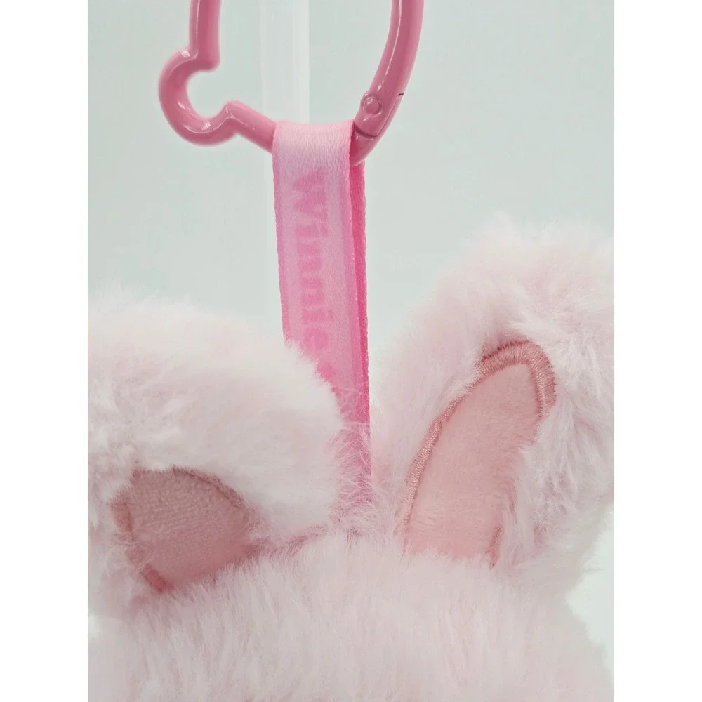 Miniso Disney Winnie the Pooh Pink Bunny Costume Plush Bag Charm Keychain